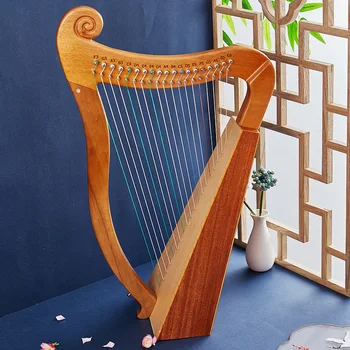 Lihtne Puidust Lyre Harf Lõualuu 19 Stringid Kolmnurk Mini Shaker Professionaalne Vahend Bandolim Harpa De Liir String Instrument