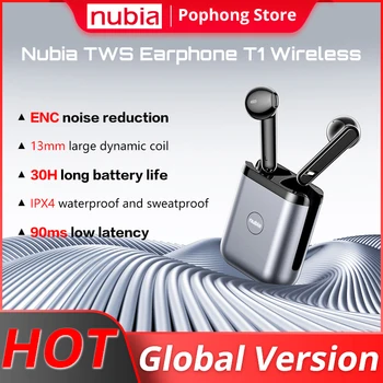 Globaalne Versioon NUBIA TWS Kõrvaklapid T1-Juhtmeta Bluetooth-Kõrvaklapp Earbuds ENC Müra Tühistamise 5-30 tundi aku eluiga