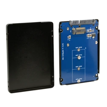 B+M Võtme Pesa 2 M. 2 NGFF (SATA) SSD 2,5 SATA Kaardi Adapter Black Metal Case