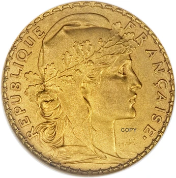 Prantsusmaal Kolmanda Vabariigi 1900 20 Franki Kulla Marianne Kukk Messing Metall Koopia Mündi Liberte Replica Tootmine