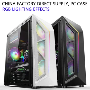 Otsetarneid Hiina tehase ATX pc parima kvaliteediga arvuti korpus-gaming pc matx juhul väike 4TK RGB fänn