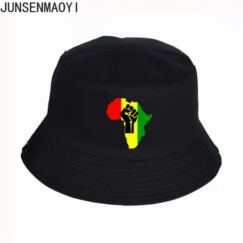 Uus AAFRIKA Võimsus Rasta Reggae Muusika Logo Panama Kopp Müts Puuvillane Korter päikesesirm Kalapüük Kaluri Müts Päikesekaitsetoodete Beach Müts