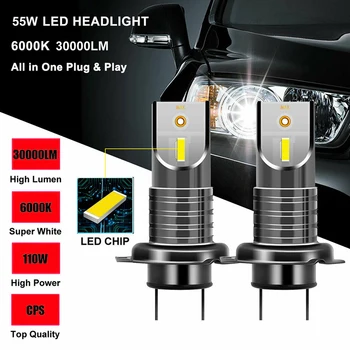 2tk Mini Canbus Lamp H7 LED Auto Esitulede 30000LM 6000K Lamp Canbus vigadeta Lamp Auto udutuled auto Pirnid IP68 Veekindel