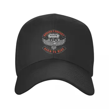 Klassikaline Route 66 Baseball Cap Mehed Naised Kohandatud Reguleeritav Täiskasvanud Sündinud Sõita Ameerikasse Maanteel Isa Müts Summer Snapback Mütsid