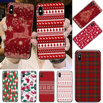 Uus Aasta, Jõulud deer puu musta Telefoni Juhul Kere iPhone 11 12 pro XS MAX 8 7 6 6S Pluss X 5S SE 2020 XR 0
