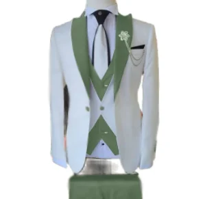 2021 Brändi Ülikond Meestele 3 Tükki Peigmees Pulmas Meeste Ülikond Set Moe Disaini Valge Äri Jakk, Vest, Kuninglik Sinine Püksid, Kleit Smoking