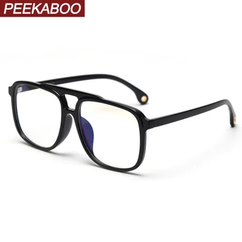 Peekaboo TR90 suured prillid anti sinine valgus mees retro tarvikud must ruut prillid naistele optiline läbipaistev raam