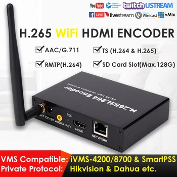Traadita WiFi 1080P HDMI Video Kodeerija H. 265 Kodeerimine W/SD-Kaardi Pesa IPTV/videosalvestus/Live Broadcast YouTube ' i, Facebook