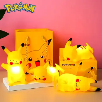 Pokemon Öö Valguses Pikachu Anime Armas Öö Lambi Lapsed Mänguasjad Tüdrukute Magamistuba LED Soe Valgus Kawaii Beebi Poistele Tegevus Joonis Kingitused