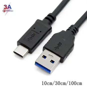 10cm 1m 3A USB 3.0 C-Tüüpi Lühikese Kaabli USBC Andmete Laadimine Juhtme Tüüp-c Kaabel Samsung Lisa 9 8 S9 Üks pluss 6 5t 5. USB-Laadija C