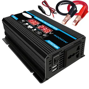 Uus 4000W 12V 220V/110V LED Ac Car Power Inverter, Konverter Laadija Adapter inversor Dual USB Trafo Modifitseeritud Siinus 0
