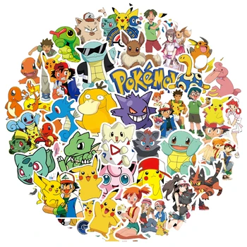 50tk Pokémon Seeria Veekindel Anime Kleebised Pikachu Psyduck Sülearvuti Mobiiltelefoni Pagasi Kiiver Cartoon Graffiti Kleebised