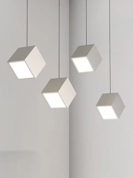Kaasaegne LED rippvalgusti lamp söögituba söögilaud köök söögituba minimalistlik ruut valge loominguline ripats lamp valgustus