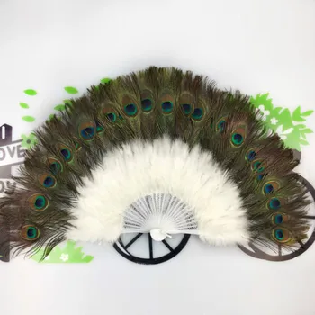 Klassikalise Stiili Peacock Feather Fänn Türgi Kohevaks Kokkupandav Käsi Fänn Palace Dekoratiivsed Fännid Pulmapidu Tantsu Rekvisiidid Abanico