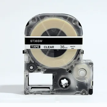 3PK/palju Vaba shipping Valge selge ST36SW 36mm etiketi teip KINGJIM LC tape cartridge jaoks Tepra Labelworks label printer