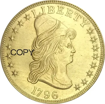 Ameerika Ühendriikide 10 Dollarit Liberty Cap Väike-Konnakotkas 1796 Messing Metall Koopia Mündid