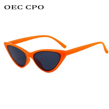 OEC CPO Mood Cat Eye Päikeseprillid Naistele Brändi Disainer Oranž Vintage päikeseprillid Naiste Retro Tooni Feminino Lunette Soleil