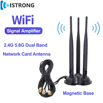 WiFi Ruuteri Antenni Magnet Alus Dual Band Võimendi Traadita Võrgu Kaart Välise Antenni Pikendus Pikamaa Signaali Korduva