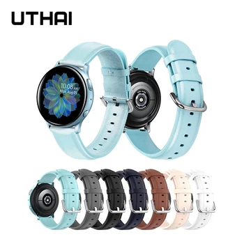 UTHAI Z47 Nahast rihm Galaxy Vaadata Active2 kella rihm 20mm 22mm smart watch watchbands Pin-luku Vaadata asendada Käepael