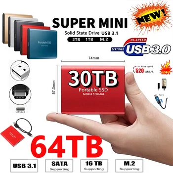 Portable 1TB M. 2 SSD 500GB 2TB 4TB Type-C-Väline kõvaketas, Usb-3.1 8TB Mobiil Tahkes Olekus 16TB kõvaketaste jaoks Sülearvuti Sülearvuti