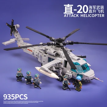 935pcs sõjalennukid, Z-20 Rünnaku Helikopter ehitusplokid Sõdurid Lennuk Mudel Tellised Mänguasjad Lastele Sünnipäeva Kingitused