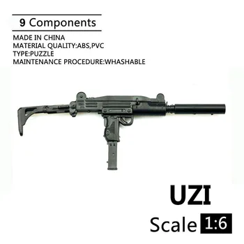 1:6 UZI püstolkuulipilduja Plastikust kokku pandud Tulirelva Puzzle Mudel 12