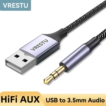 USB ja 3,5 mm Isane Audio-Kaabel USB-A 3 5 Jack AUX Adapter Kõrvaklappide Juhe Kõlari Lauaarvuti TV Stereo Lisateenused Audio Line