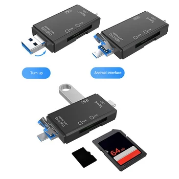 Tüüp C+Micro-USB+USB 3.0 1 OTG-Kaardi Lugeja kiire USB3.0 TF SD Adapter Mälukaardi Lugeja Android Telefon Sülearvuti 0