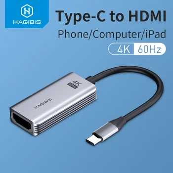 Hagibis USB-C HDMI Adapter 4K 60Hz/30Hz Cable Type C HDMI MacBook Pro Air iPad Pro Pixelbook XPS Galaxy Thunderbolt 3