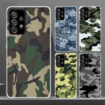 Kamuflaaž Camo Armee Telefon Case For Samsung Galaxy A12 A13 A22 A23 A32 A33 A52 A53 A72 A73 A42 A02S A03S 5G A50S A70S Coque