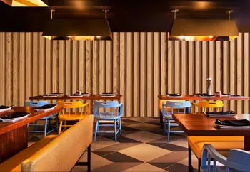 beibehang Kohandatud taustpildi seinamaaling restoran restoran tööstus-stiilis retro puidust laual triibuline 3d tapeet