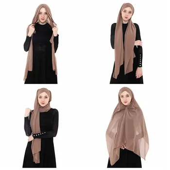 2019 Naiste Elegantne Tagasihoidlik Moslemid Islami Sall Ramadan Pehme Kerge Jersey vahetu Hijab Pikk Headscarf Lihtne valmisrõivaste