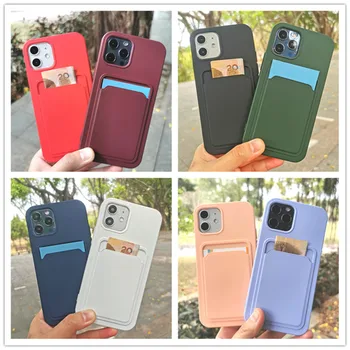 Solid Color all-in-one Card Pakett Telefoni Puhul Kaitsev Kate Pehme Kest iPhone Mini 12 11 Pro Max XR XSMAX X SE2 8 7 Pluss