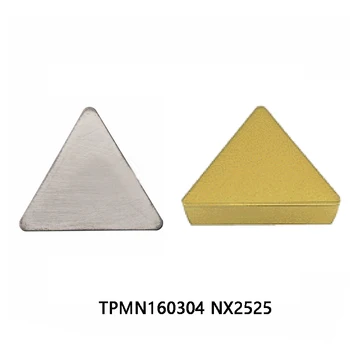 Algne TPMN160304 NX2525 10tk karbiid lisab TPMN 160304 kolmnurkne jaoks malm Teras Treipingi Lõikur Vahendid CNC 0