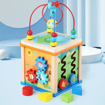 Beebi Puidust Montessori Mänguasjad Ümber Rant Labürindi Kuju Tunnustamise Cartoon Kell Õppe Haridus Mänguasjad Lastele Matemaatika Mänguasjad