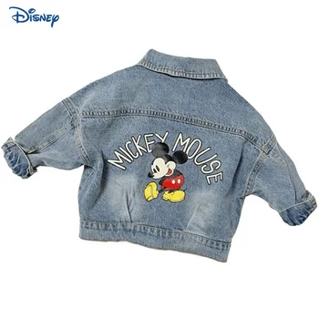 Disney Mickey Baby Girl Boy Puuvill Kauboi Jope Väikelapse Lapse Tasku Vabaaja Mantel Ühe Karavan Outwear Beebi Riided 12M-10Y