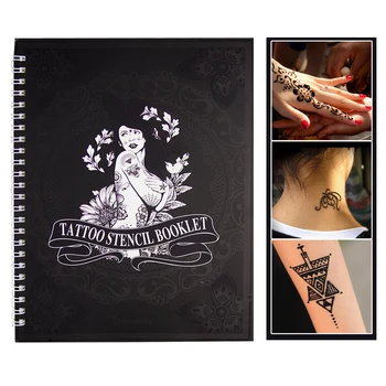 115pcs Väike Tätoveering Šabloon-Raamat, Body Art Maali DIY Glitter Võltsitud Ajutine Tätoveering Henna Tattoo Malle Komplekt Meestele Naistele 0