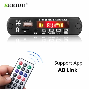 KEBIDU MP3-Mängija, Digiboksi, Juhatuse 5V 12V Bluetooth-5.0 6W võimendi Auto FM-Raadio Moodul Toetab TF USB AUX, Helisalvestus