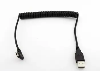 1x 1,5 M, USB 2.0 A Male - > USB 3.1 C-Tüüpi Õige Nurga all Mees Laadimine Spiraal Rullis Pistik Kaabel, Must