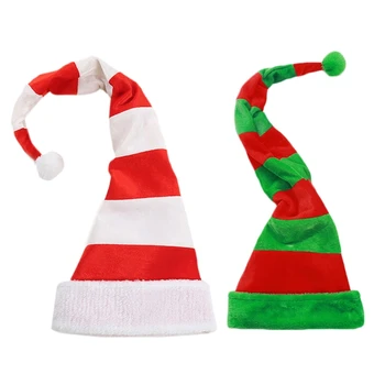 Jõulud Müts Triibuline Santa Hat Xmas Müts Jõulud Santa Hat Naljakas Pool Mütsi eest Unisex Täiskasvanute Uue Aasta Pidulik