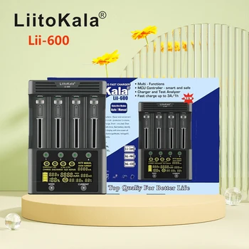 LiitoKala Lii-600 Aku Laadija Li-ioonaku 3,7 V ja NiMH 1.2 V aku Sobib 18650 26650 21700 26700 AA + 12V5A adapter