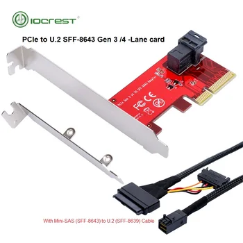 IOCREST PCIe, et U. 2 SFF-8643 Gen 3 /4 -lane Kaart 2.5