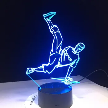 Street Dance LED USB 3D Öösel Tuled 7 Värvi LED 3D Lamp Disco 3D Dekoratsioon Tuled Hip-Hop Kultuuri Purustamine Locking, Popping