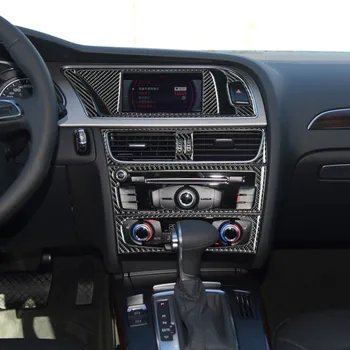 Auto Stiil Konsooli Navigatsiooni AC Raami Kaunistamiseks Kate CD Paneel Sisekujundus Auto Carbon Fiber Kleebis Audi A4 B8 A5, S5 S4 RHD LHD