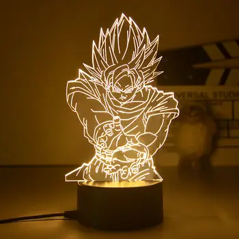 Dragon Ball LED Night Light Anime Super Saiyan Son Goku Vegeta 3d Mini Touch Öö Tabel Lamp Mänguasjad Lastele Xmas Kingitus