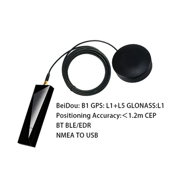 Mobiiltelefoni välise Bluetooth GPS L1+L5 dual sagedus Beidou B1 GLONASS L5 USB vastuvõtja Bluetooth silmas on gaasimull EDR Ovi Interaktiivne Kaart