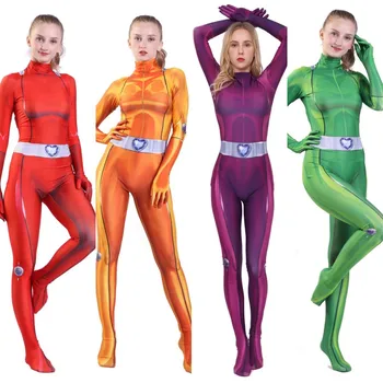 Täielikult Spioonid Cosplay Kostüüm Naised, Lapsed Täiskasvanud Tüdrukud Neljas Värvitoonis Kostüümid Zentai Bodysuit Sobiks Jumpsuits 0