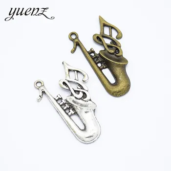 YuenZ 4tk 2 värv Antique Pinnatud hõbe Võlusid Saksofon Ripatsid, Ehete Tegemise DIY Handmad 39*27mm P124 0