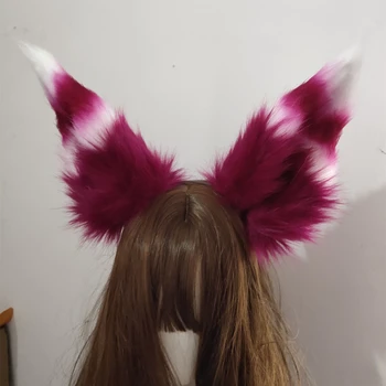 Uus Käsitsi Valmistatud KDA Uus Fox Kõrvad LOL Xayah Mässuliste Cosplay Hairhoop Hairbands Peakatet Kostüüm Tarvikud