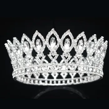 Crystal Pulm Kuninganna Tiaras ja Kroonid Pruut Headpiece Naiste Kõnniteed Juuste Kaunistused Pulm Pea Ehete Tarvikud